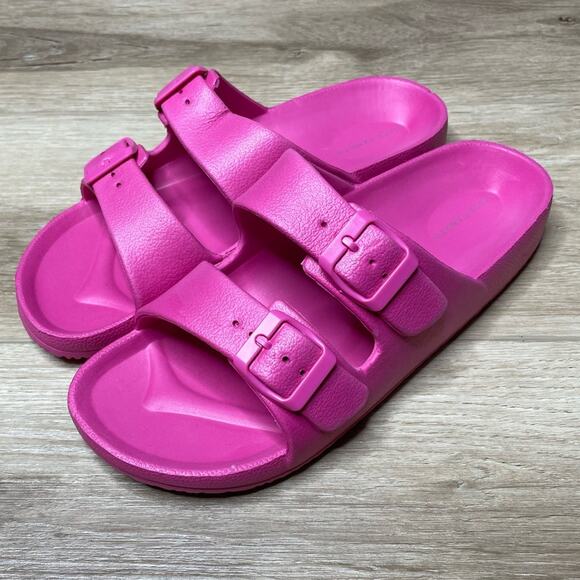 Vince Camuto Women's Pink Double Adjustable Strap Jacquell Slide Sandals sz 7 - Picture 3 of 7